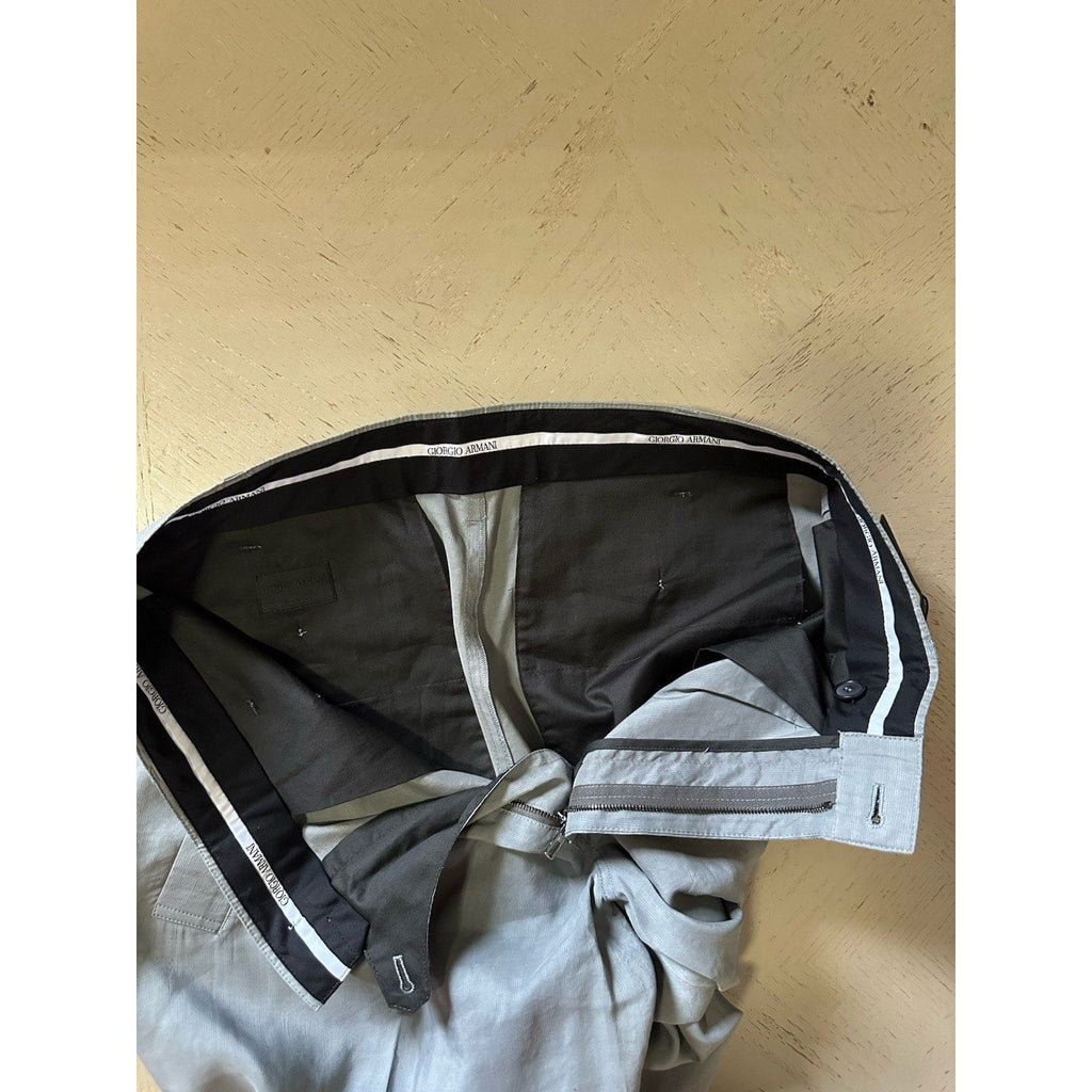 NWT $1695 Giorgio Armani Men Linen/Viscose Pants sage gray 32 US/48 Eu