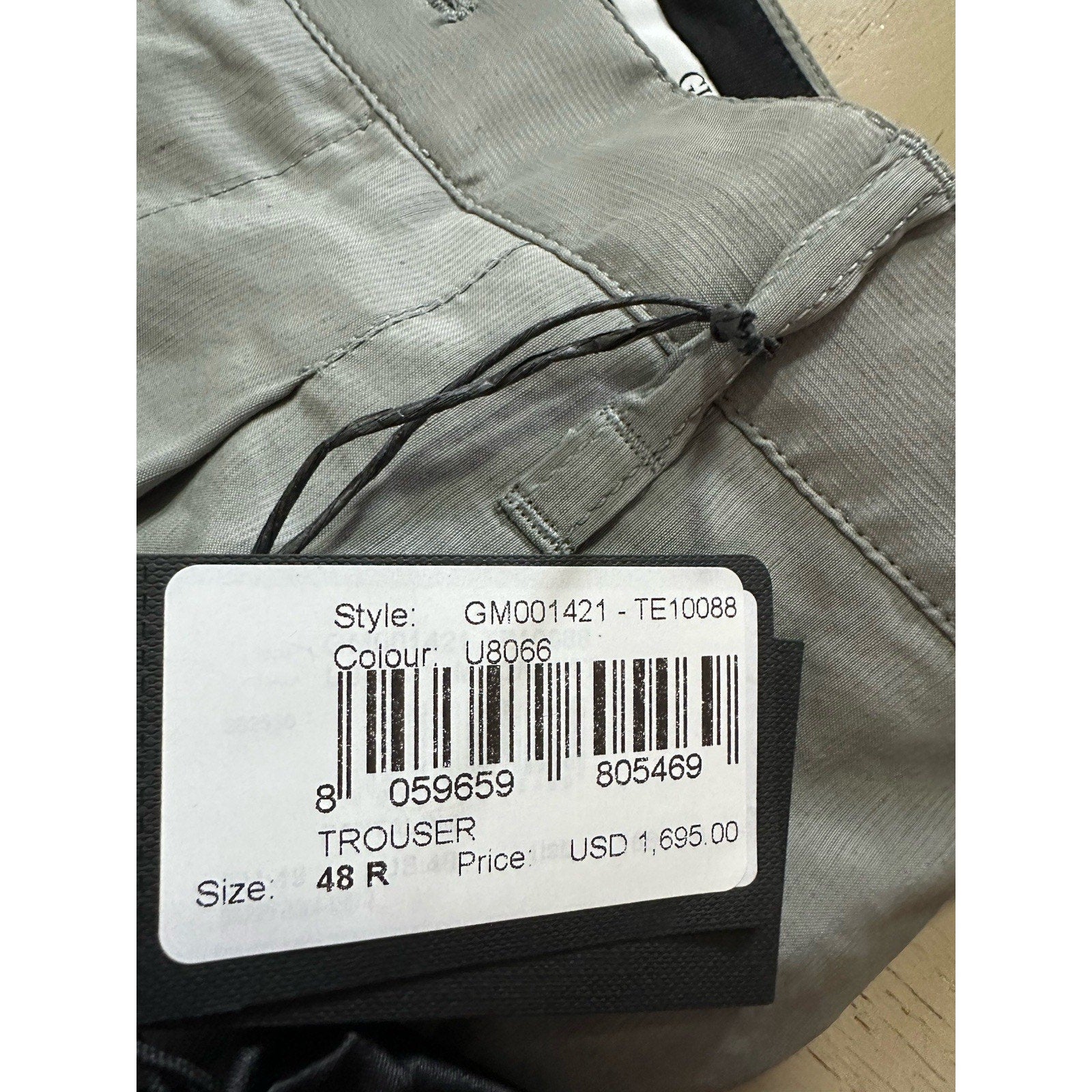NWT $1695 Giorgio Armani Men Linen/Viscose Pants sage gray 32 US/48 Eu