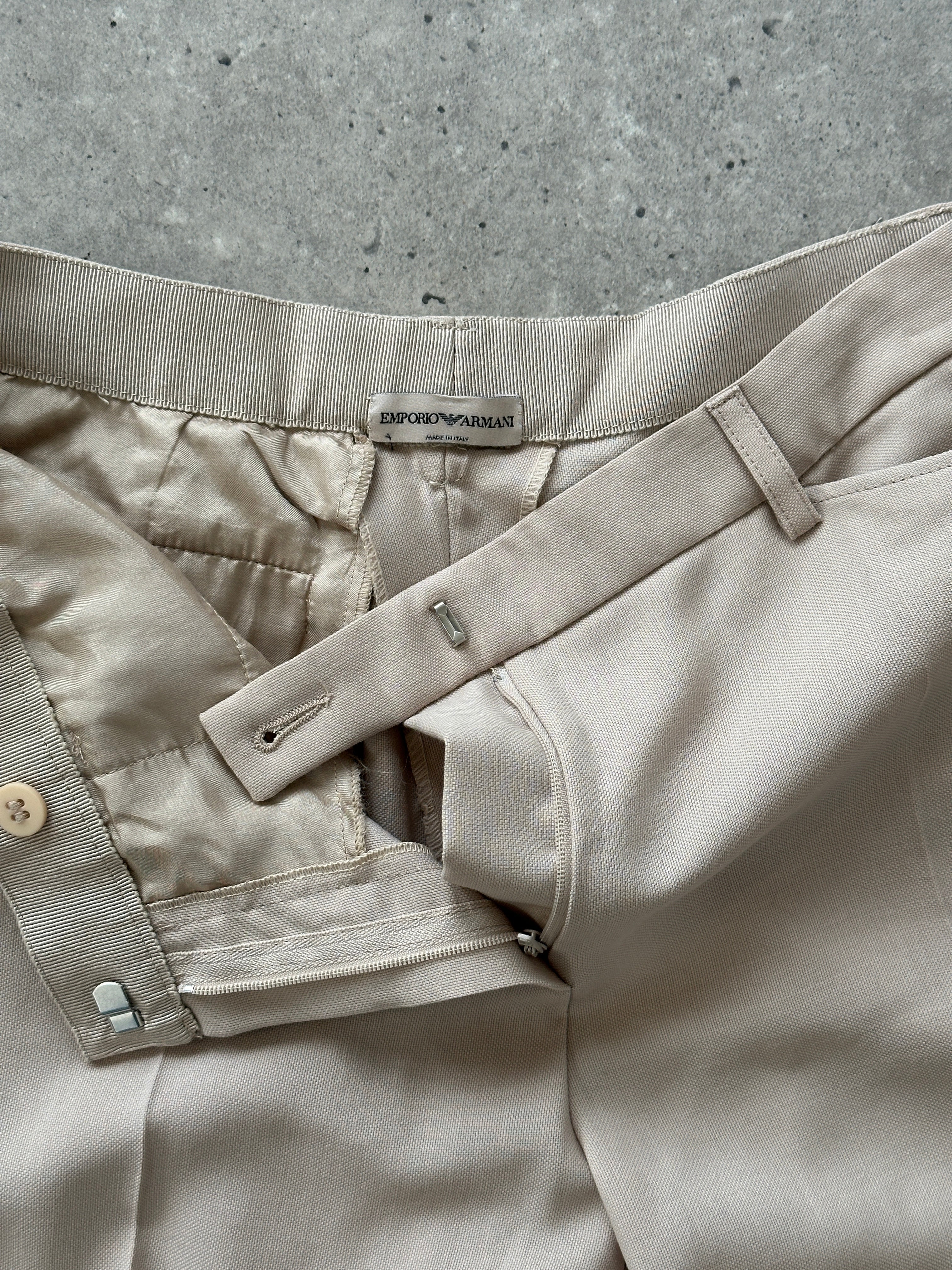Emporio Armani Wool Mid Waisted Pleated Trousers - W30