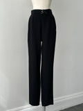 Mani 1990s Double Belt High Waist Tapered Trousers - W26