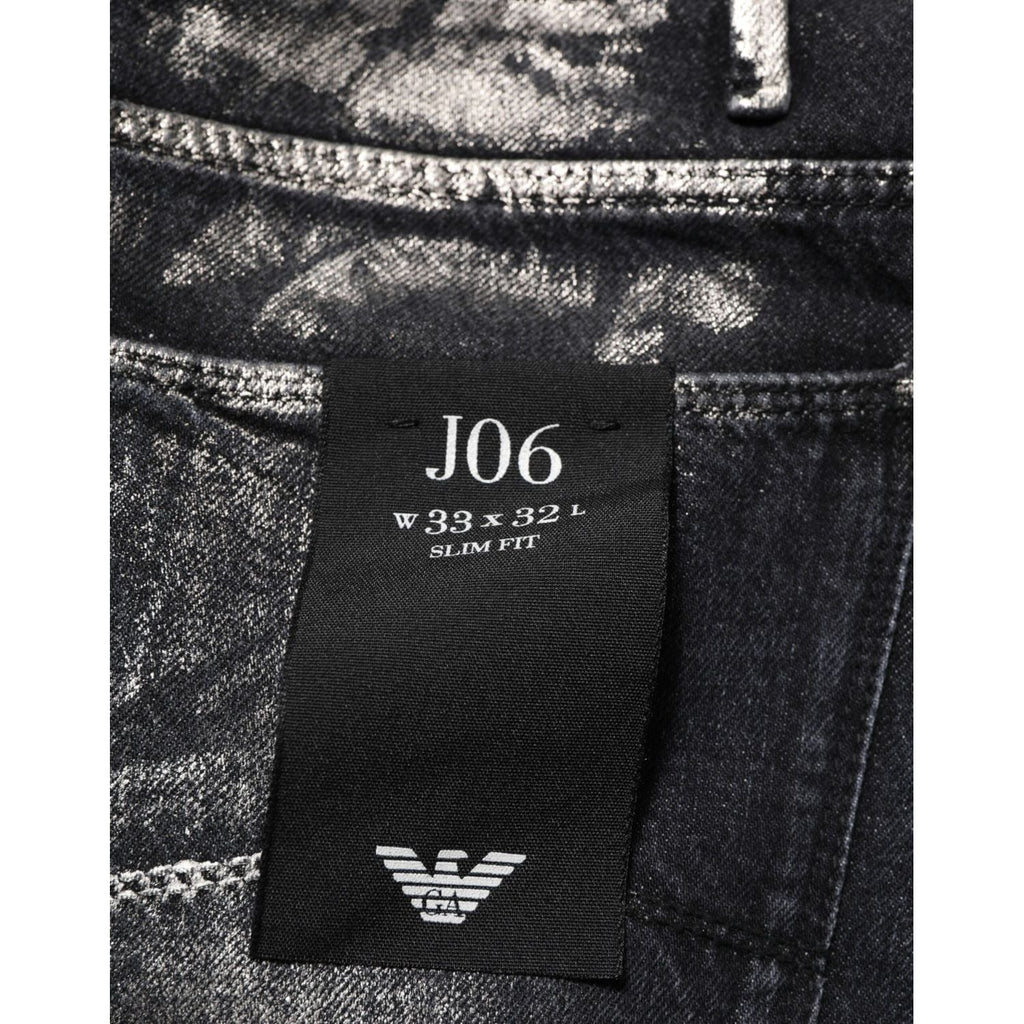 Emporio Armani Black Washed Slim Fit Men Denim Trouser Jeans