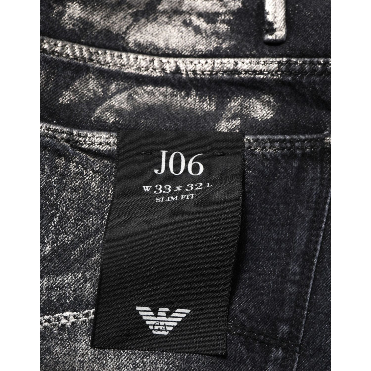 Emporio Armani Black Washed Slim Fit Men Denim Trouser Jeans