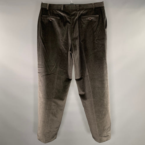 ARMANI COLLEZIONI Size 38 Grey Gunmetal Corduroy Cotton Flat Front Casual Pants