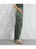 EMPORIO ARMANI Womens Green Stretch Pocketed Ruffled Elastic-waist Paperbag Pants