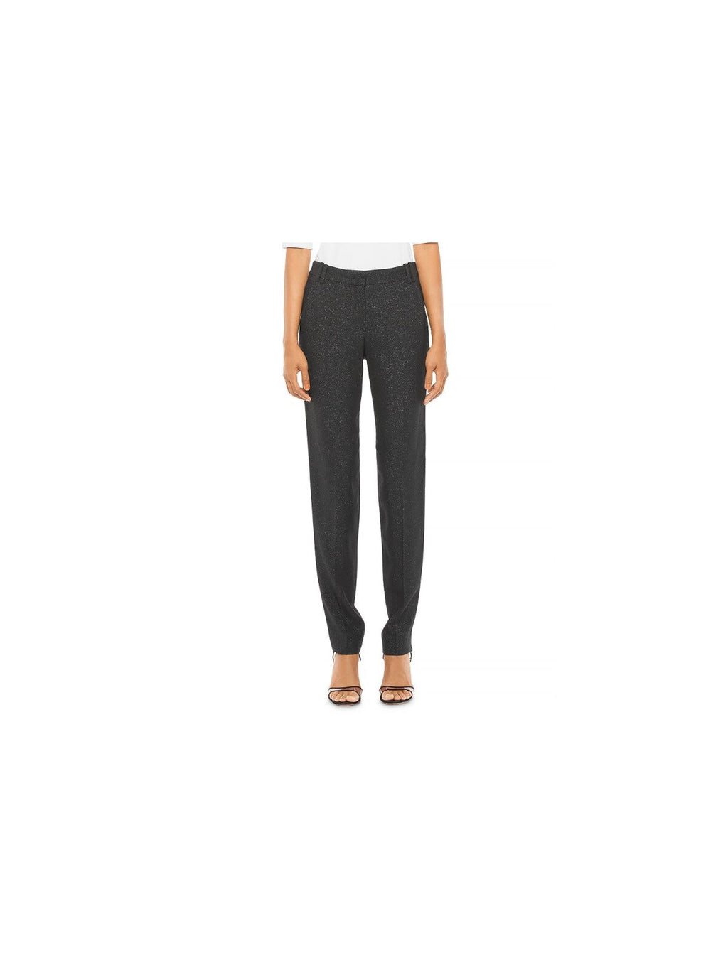 EMPORIO ARMANI Womens Black Zippered Pocketed Glitter  Lurex Sable Wear To Work Pants