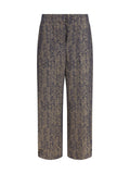 Giorgio Armani Chevron Jacquard Viscose Pants Medieval Blue