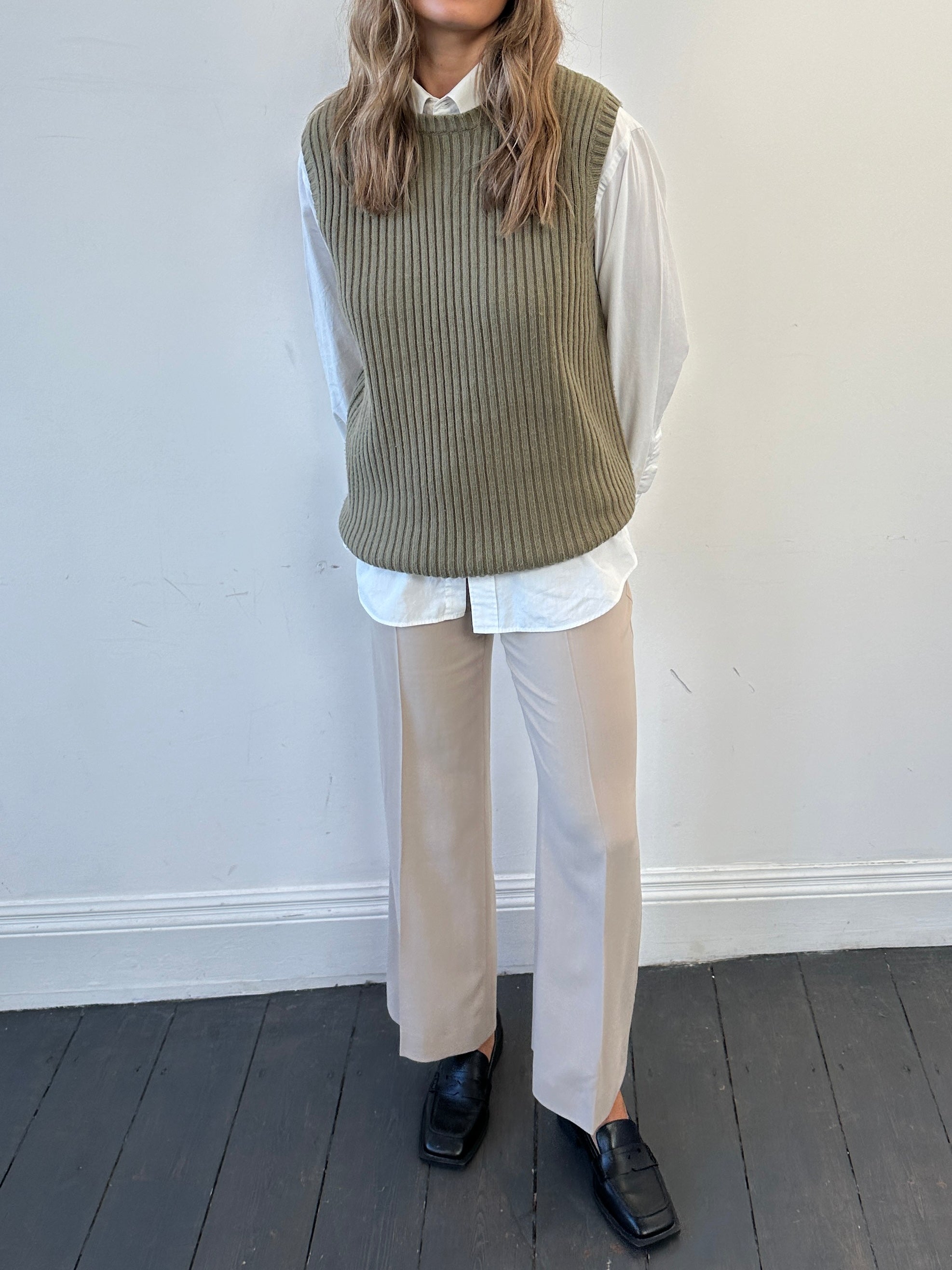 Emporio Armani Wool Mid Waisted Pleated Trousers - W30