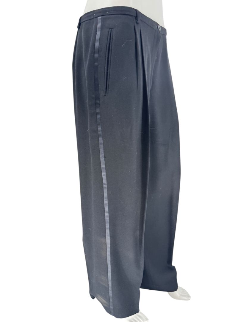 Giorgio Armani Le Collezioni Black Wool Tuxedo Trousers – Size 16