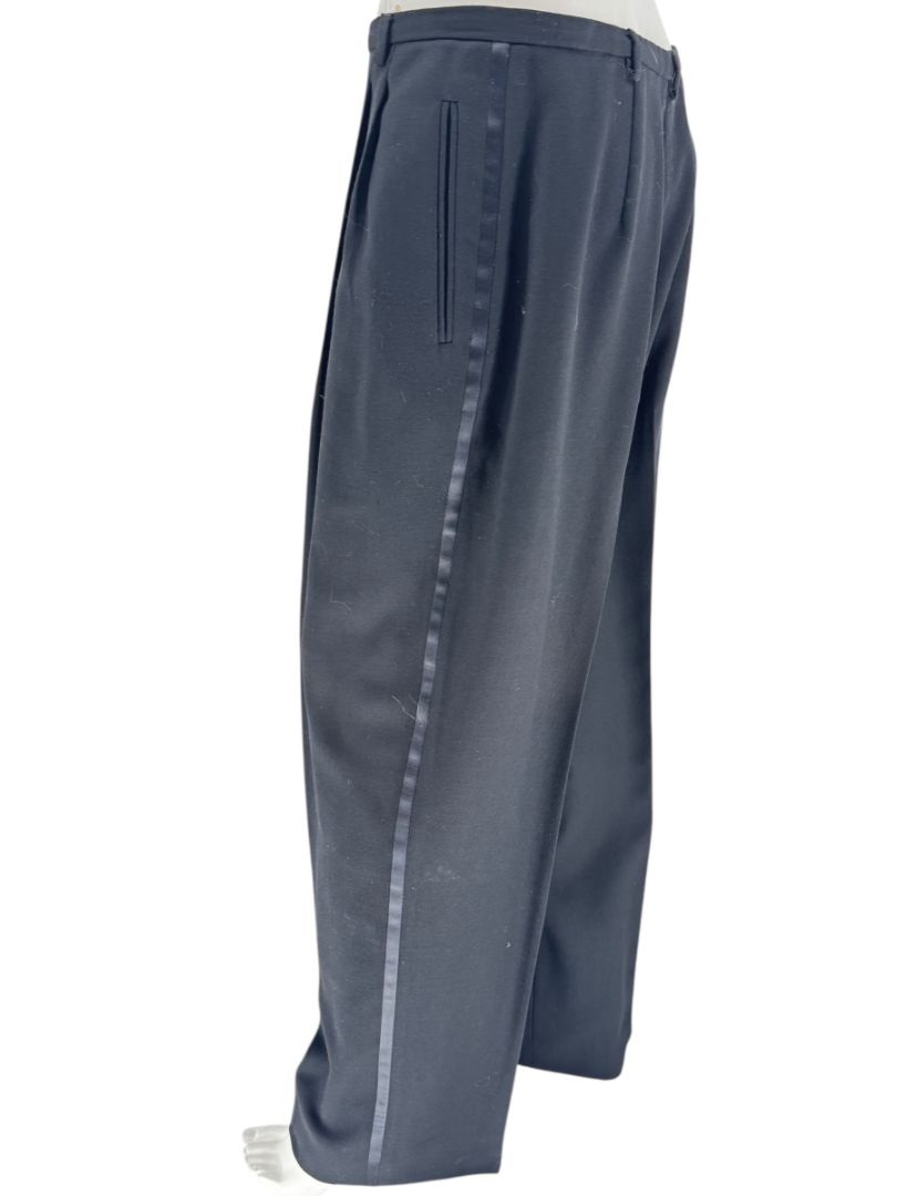 Giorgio Armani Le Collezioni Black Wool Tuxedo Trousers – Size 16