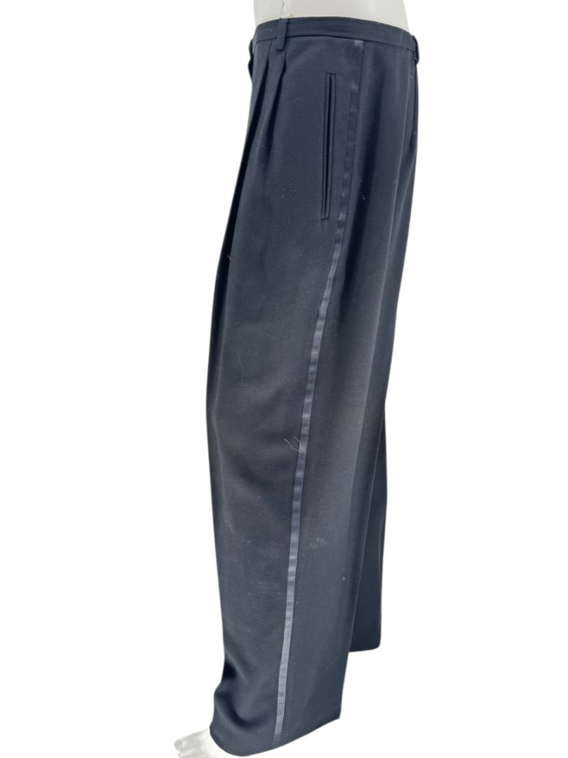 Giorgio Armani Le Collezioni Black Wool Tuxedo Trousers – Size 16
