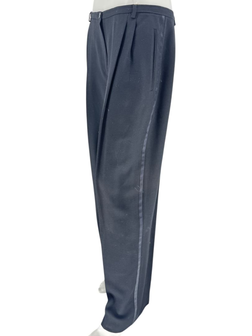 Giorgio Armani Le Collezioni Black Wool Tuxedo Trousers – Size 16