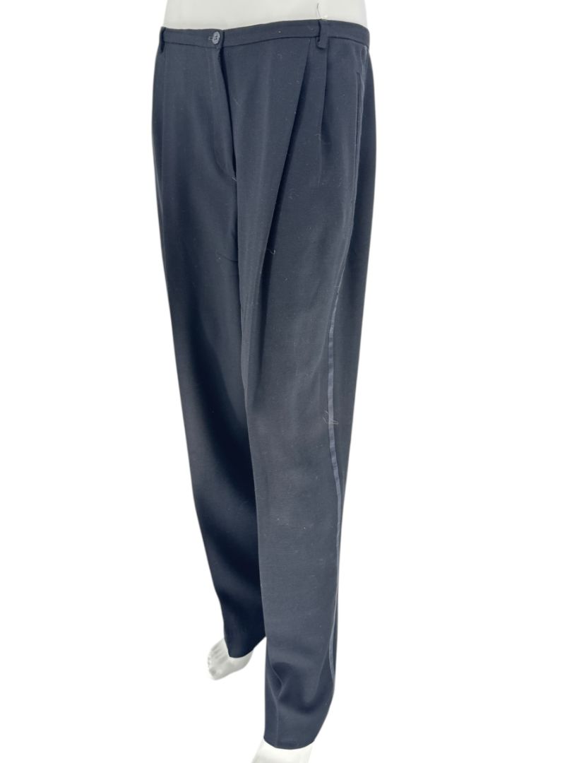 Giorgio Armani Le Collezioni Black Wool Tuxedo Trousers – Size 16