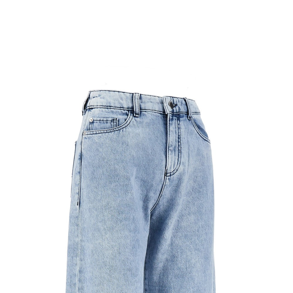 Emporio Armani J33 Frayed Denim Pants Blue Women