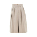 Emporio Armani Stretch Cotton Cropped Pants Beige Women