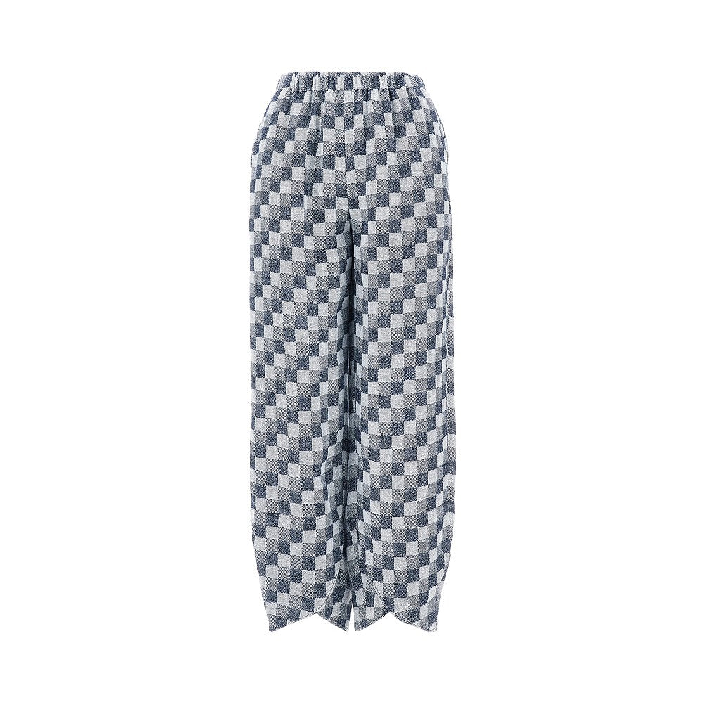 Emporio Armani Linen-blend Gauze Pants Blue