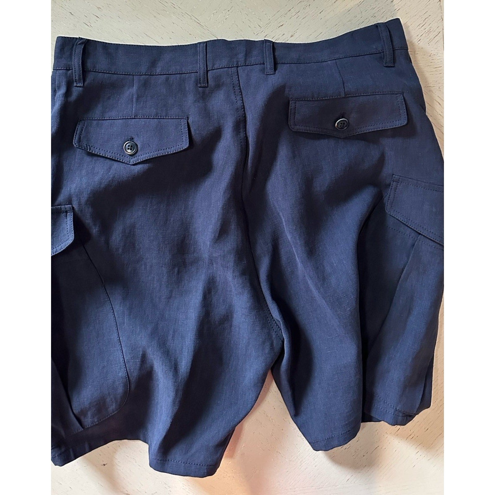 NWT $1195 Giorgio Armani Men Linen Short Pants Navy 58 Eu/42 US