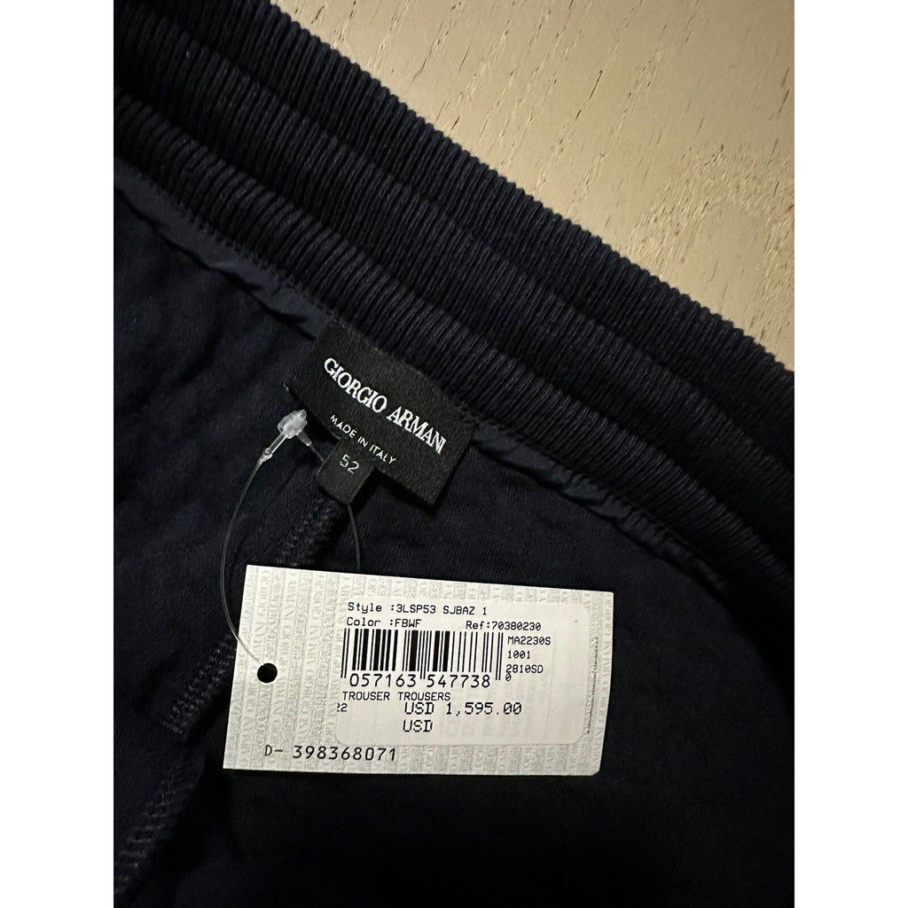 NWT $1595 Giorgio Armani Mens Sweatpants Jogging Pants Navy 36 US/52 Italy