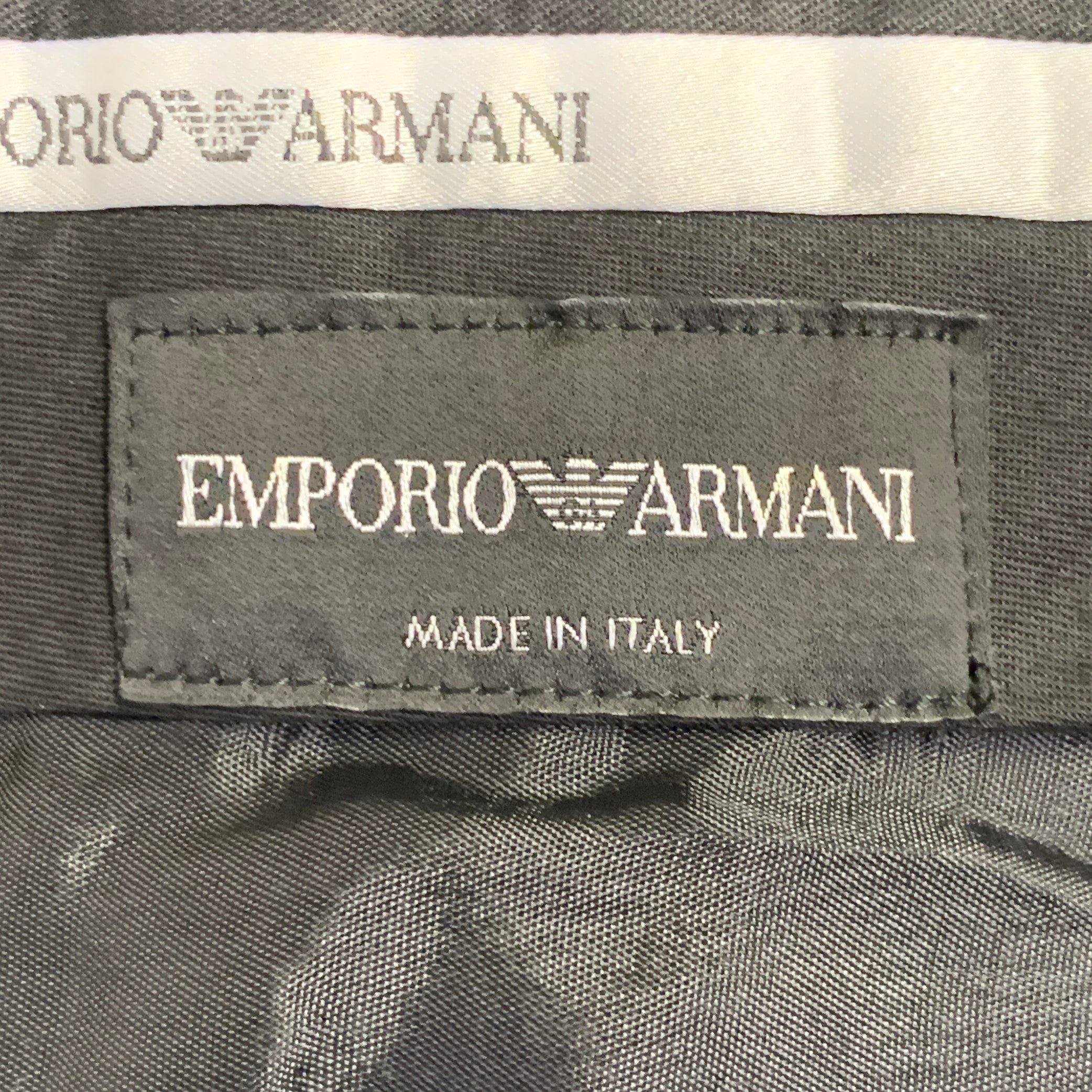 EMPORIO ARMANI Size 34 Navy Wool Blend Tapered Dress Pants