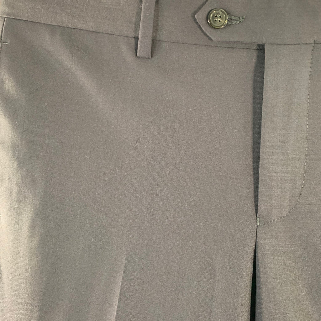 EMPORIO ARMANI Size 34 Navy Wool Blend Tapered Dress Pants